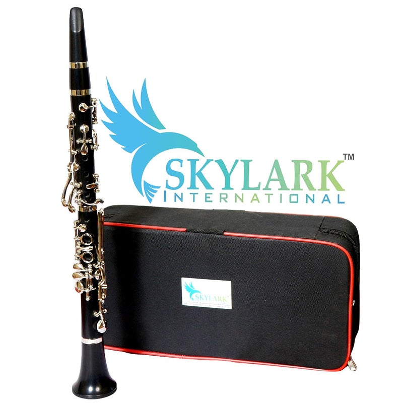 SKYLARK INTERNATIONAL Clarinet Black 13key B Flat WITH HARD CASE AND EXTRA REED - Image 3