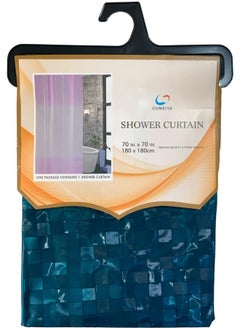 Generic Shower Curtain 180x180 cm, Water Proof, Plaid (Blue) 