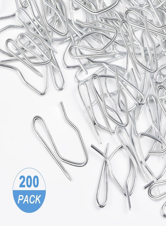 Sopito Metal Curtain Hooks, 200pcs Drapery Pins Stainless Steel Pin-on Hooks for Window Shower Door Curtain, Silver White - Image 5