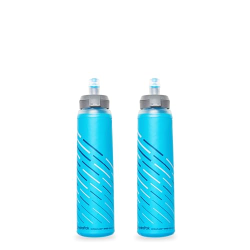 HydraPak UltraFlask Speed 500ml 2-Pack Collapsible Soft Flask Water Bottle for Hydration Vests and Running Packs with Easy Open Cap (500ml / 17oz) - Image 1