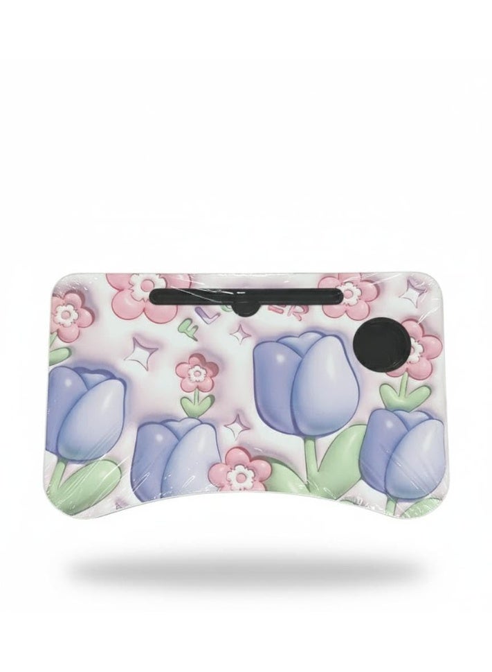 سبيس شوب طاولة دراسة خشبية قابلة للطي ثلاثية الأبعاد للأطفال مع حامل كوب وحامل تابلت - Image 4