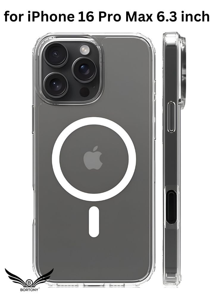 BORTONY iPhone 16 Pro Max Magsafe Support Wireless Charging Slim Protection Clear iPhone 16 Pro Max Cover Anti Scratch Magnetic  iPhone 16 Pro Max Case - Image 1