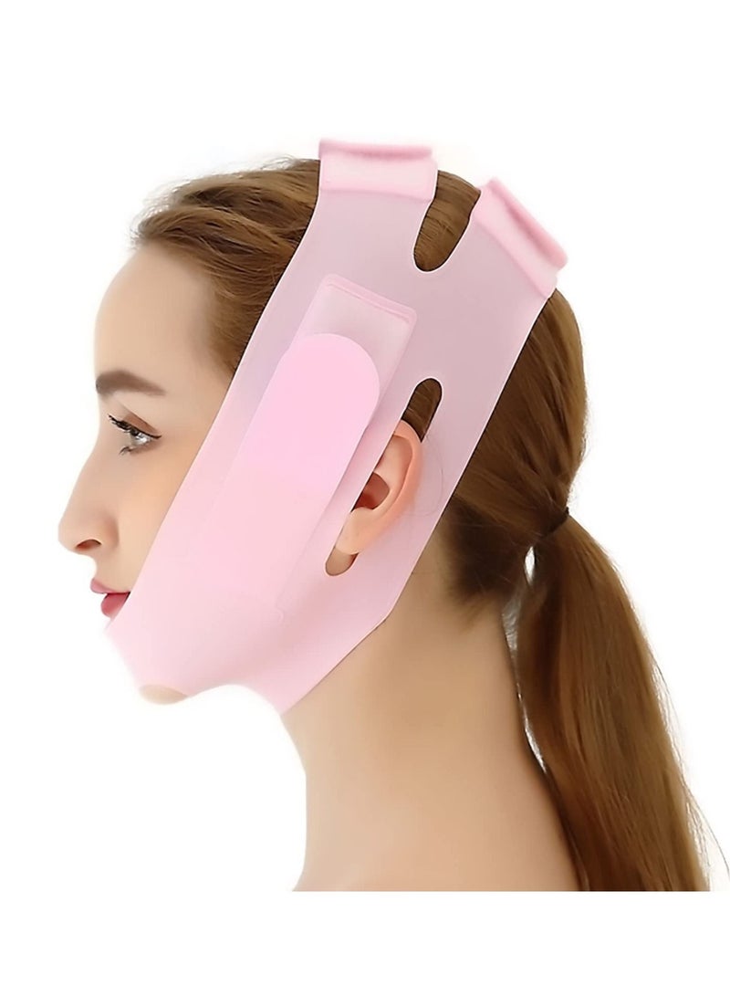 Y&D Reusable Silicone Double ChinFace Slimming Cheek V Face Line Belt Breathable Chin Lift Up Reducer & Neck Mask Fat Compression Garment V-shaped Eliminator  - Image 1