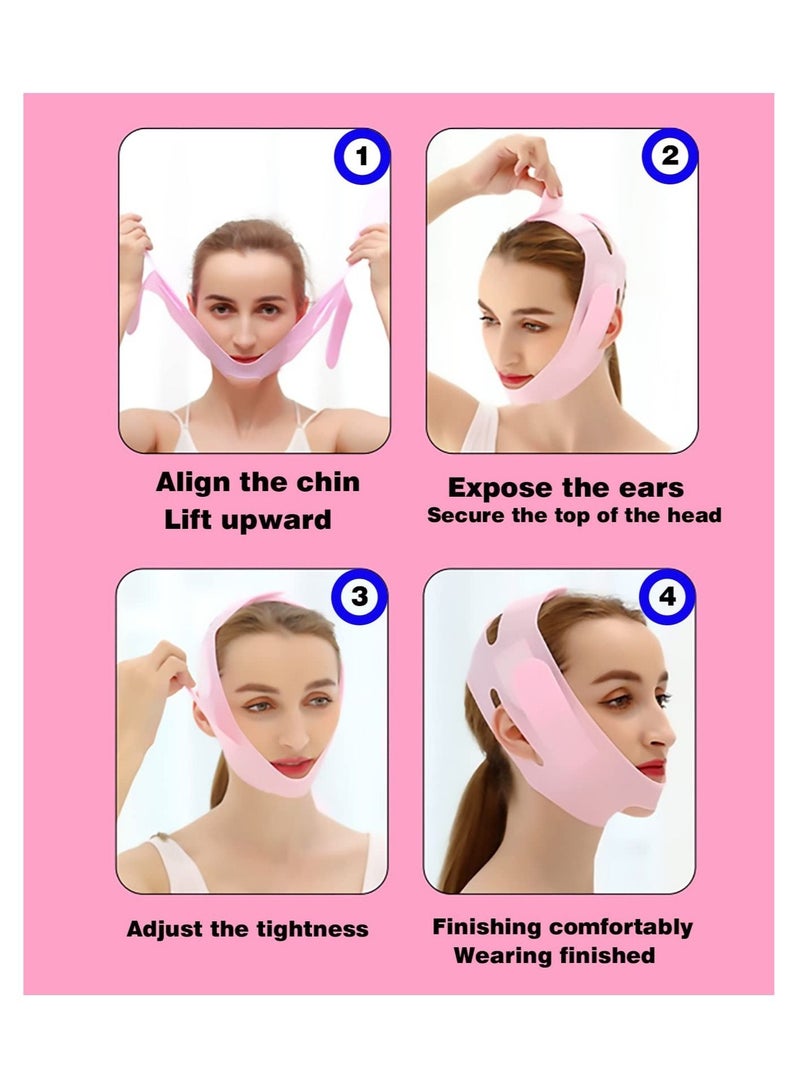 Y&D Reusable Silicone Double ChinFace Slimming Cheek V Face Line Belt Breathable Chin Lift Up Reducer & Neck Mask Fat Compression Garment V-shaped Eliminator  - Image 2