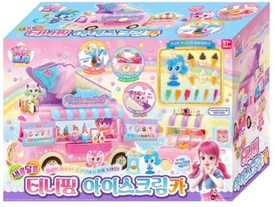 ALLIVING Catch Teenieping Icecream car playsets with SHASHAPING Figure, Jelly cart 샤샤핑 아이스크림카 - Image 1