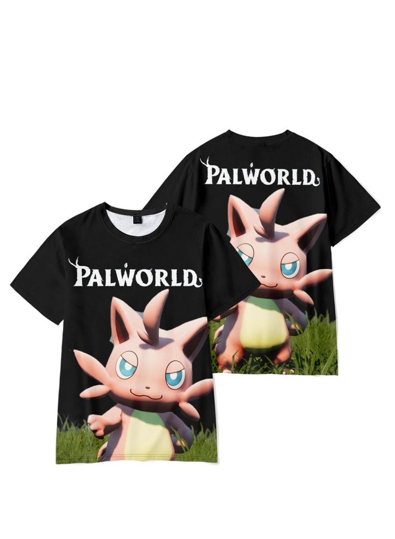 Palworld Phantom Beast Palu 3D digital printing summer short-sleeved T-shirt for adults and children - Image 2