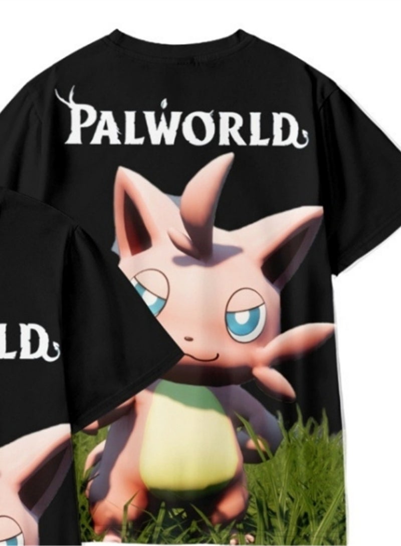 Palworld Phantom Beast Palu 3D digital printing summer short-sleeved T-shirt for adults and children - Image 4