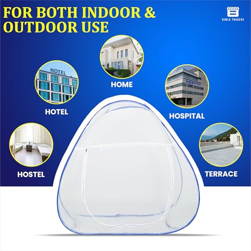 BTAG Mosquito Net for Single Bed, 6 Feet x 4 Feet | Premium Machardani, Tent-Style Foldable Design, Strong & Durable, Corrosion Resistant Insect Protection for Home Use. (6x4_Blue) - Image 5