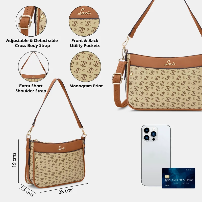 Lavie  Woman's Cosmo Hobo Handbag(TAUPE) for Women | Best Price UAE