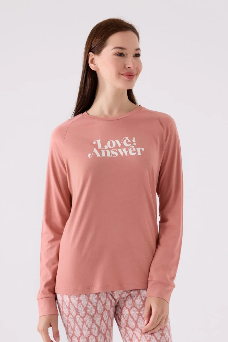 ارنيتا Women's Long Sleeve Pajama Set AR3072 Retro Pink