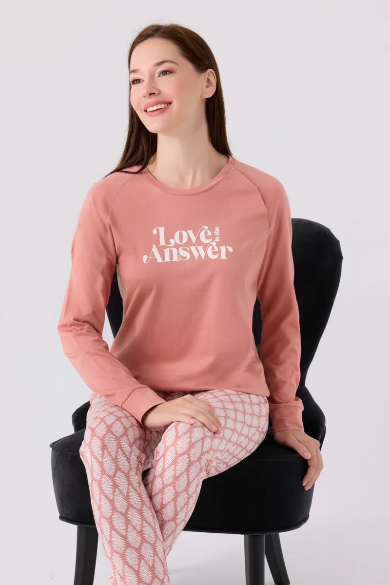 ارنيتا Women's Long Sleeve Pajama Set AR3072 Retro Pink