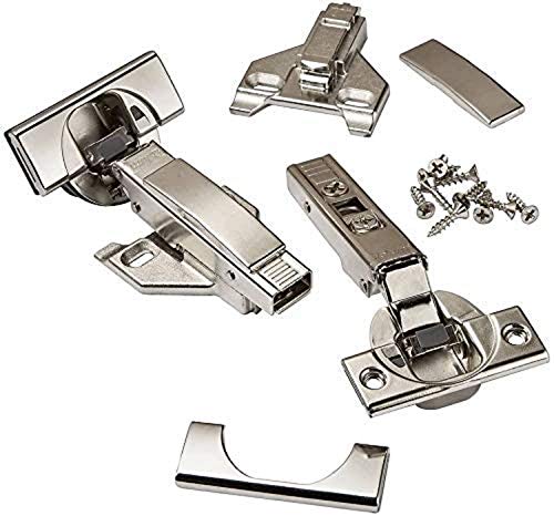 Blum CLIP top BLUMOTION Soft Close Hinges, 110 degree, Self Closing, FACEFRAME with Mounting Plates, and hinge cover plates (1/2 to 3/4” Overlay - Premium - 8 Pack) - Image 4