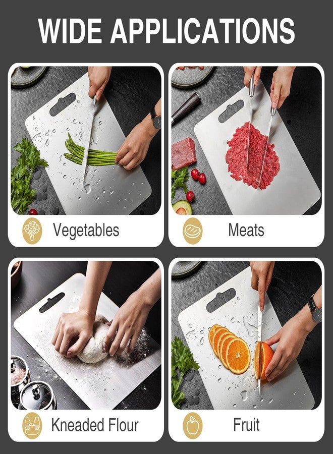 SOSMAR 304 Stainless Steel Cutting Board, Double-Sided Cutting Board for Kitchen Food Grade, Rust-Proof, Hygienic, and Durable for Meat, Fruit, and Vegetables (7.87 x 11.42 inches) - Image 5