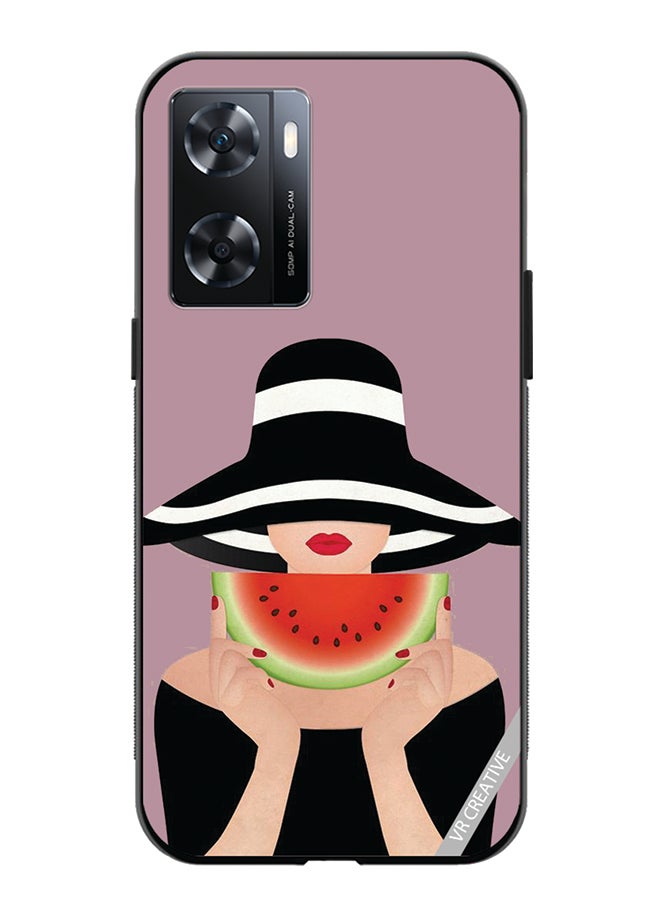VR CREATIVE Protective Case Cover For Oppo A57/A77s Girl With Watermelon Design Multicolour - Image 1