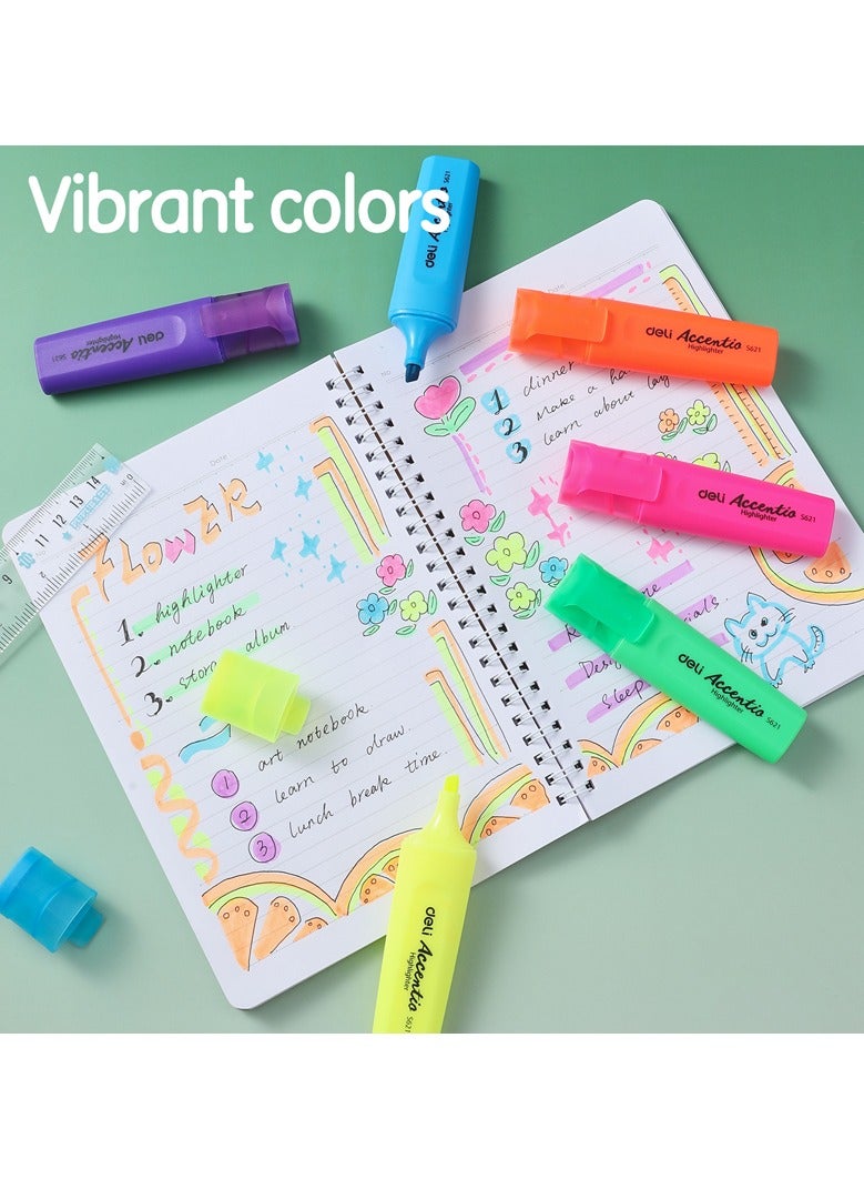 ديلي قلم تمييز أزرق ES621 - طرف مشطوف (1-5 مم) | حبر فلورسنت ساطع | سريع الجفاف، مقاوم للبهتان، وغير سام - 10 قطع - Image 2