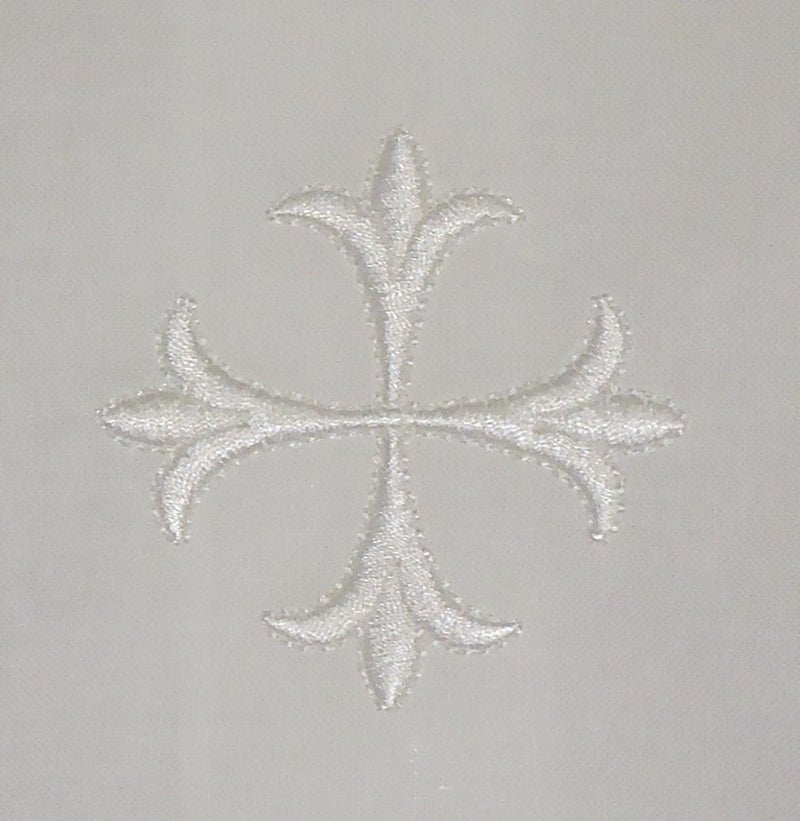 Integrity Designs White Linen Altar Cloth Cross Embroidery - Image 2