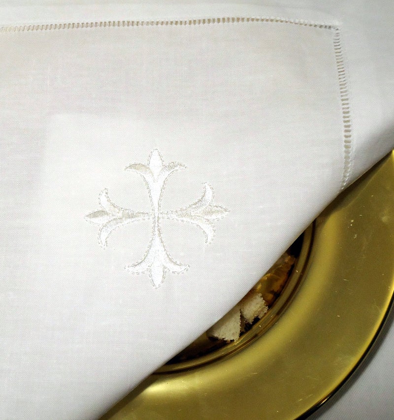 Integrity Designs White Linen Altar Cloth Cross Embroidery - Image 4
