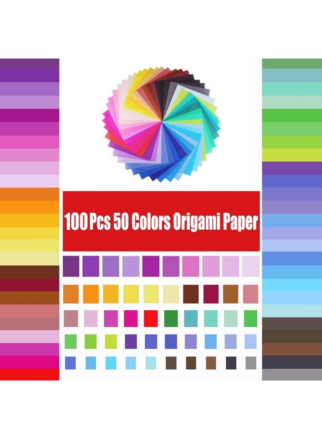 Opret Origami Paper Large 100 Sheets 20X20Cm / 8 Inch Large Origami Paper 50 Vivid Colors Single Sided For Arts And Crafts Projects - Image 2
