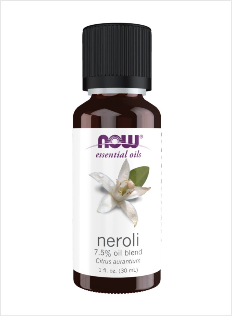 NOW Essential Oils 100% Pure Neroli 7.5% Blend Oil - Calming & Uplifting, 30ml