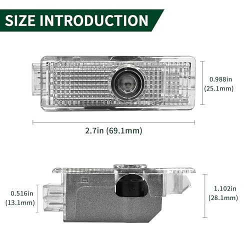 TFSOTLY 2 Pcs Never Fade Door Light Logo, Projection Ghost Shadow Welcome Puddle Light Compatible with Range Rover Discovery Freelander Evoque LR2 3 4 Sport Accessories (Green) - Image 4