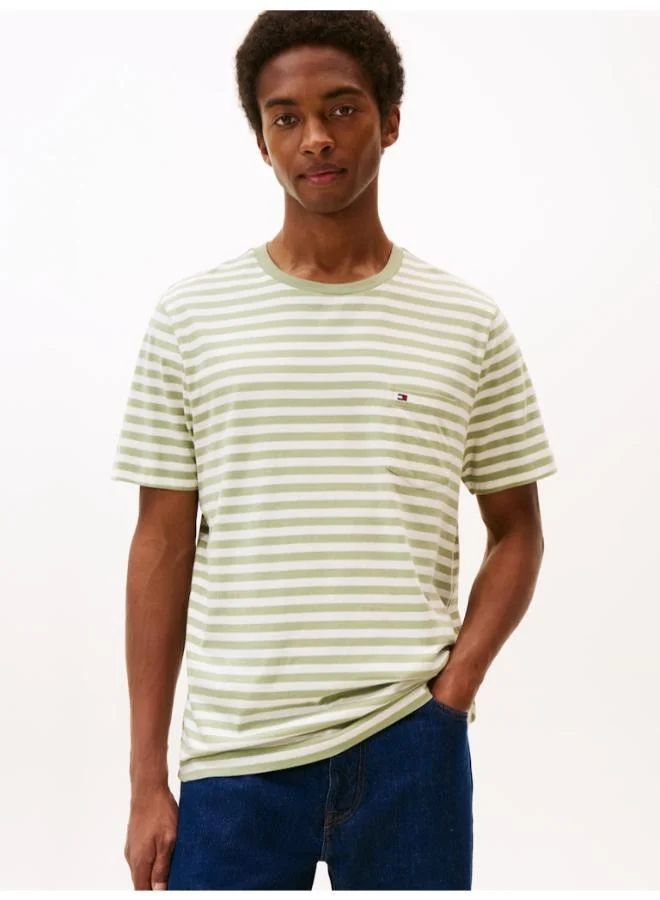 Stripe Patch Pocket Jersey T-Shirt