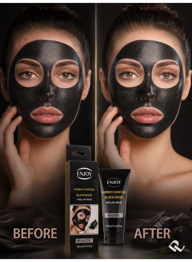 إنجوي ENJOY ماسك الفحم للوجه – 100ML | تنظيف عميق، التحكم في حب الشباب، وبشرة مشرقة - Image 2