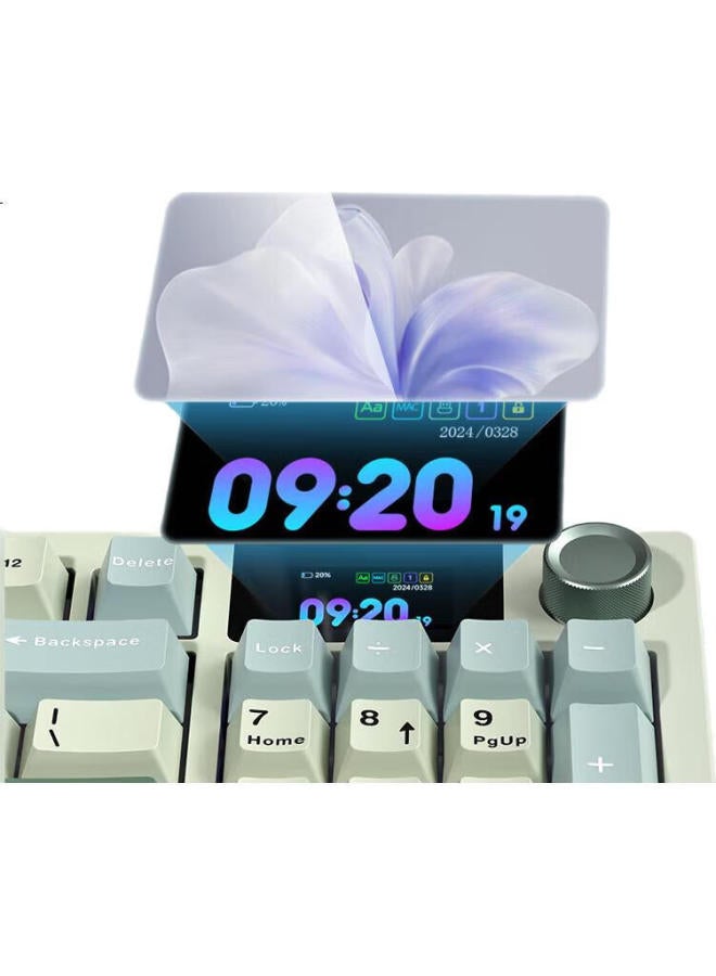 Langtu Lt95 Cuiwei Wired/Wireless/Bluetooth Tri-Mode Mechanical Keyboard, Gasket Structure, Rgb Lighting Effects, Lcd Color Screen, 1000Mah, Macaron Switch - Image 2