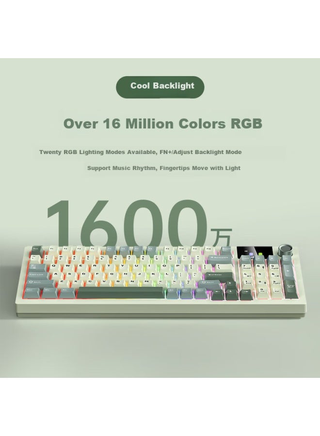 Langtu Lt95 Cuiwei Wired/wireless/bluetooth Tri-mode Mechanical Keyboard, Gasket Structure, Rgb Lighting Effects, Lcd Color Screen, 1000mah, Macaron Switch - Image 2