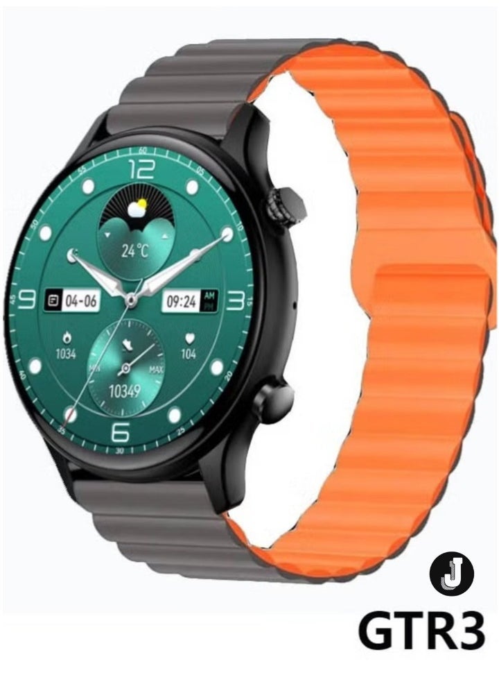 JAJEEK "1.43 Inch AMOLED Display Smart Watch for Men – Full Touch Control, IP68 Waterproof, Includes 2 Straps, Sleek Black" - Image 1