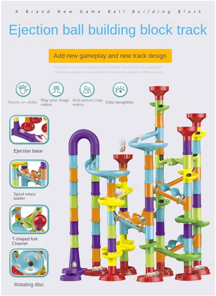 General - Marble Run Set For Kids, 113Pcs Marble Maze Track Race Game, Construction Buliding Blocks Toys, Stem Maze Educational Race Game, Birthday Gifts For Boys Girls Age 3 To 12 - Image 1
