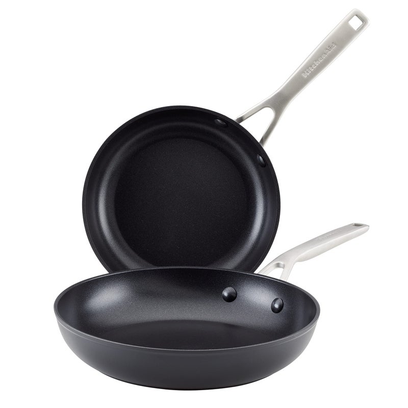 KitchenAid Hard Anodized Induction Nonstick Frying Pan SetSkillets 825 Inch and 10 Inch  Matte Black