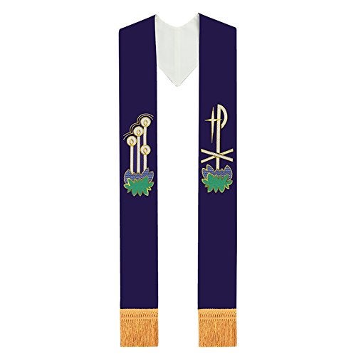 BLESSUME Purple & White Reversible Stole - Image 3