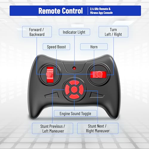 Mirana Super Car | USB Rechargable Type-C | in-Built Bluetooth Speaker | High-Speed Dual Motor Formula 1 Big Size RC Car | Long Range Remote & App Controlled Toy for Kids 4+ 5+ 6+ Years (Silver) - Image 3