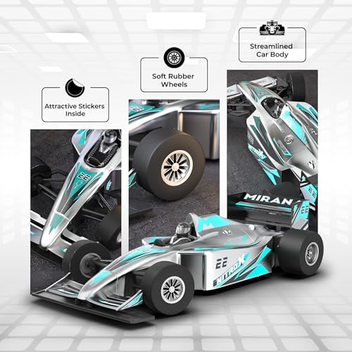 Mirana Super Car | USB Rechargable Type-C | in-Built Bluetooth Speaker | High-Speed Dual Motor Formula 1 Big Size RC Car | Long Range Remote & App Controlled Toy for Kids 4+ 5+ 6+ Years (Silver) - Image 2