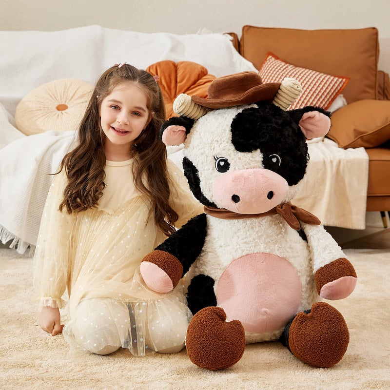 IKASA Giant Cow Stuffed Animal Plush Toy30 Inches Large Big Jumbo Soft Toys Huge Size Cute Fluffy Plushy Fat Oversized Plushie - Image 3