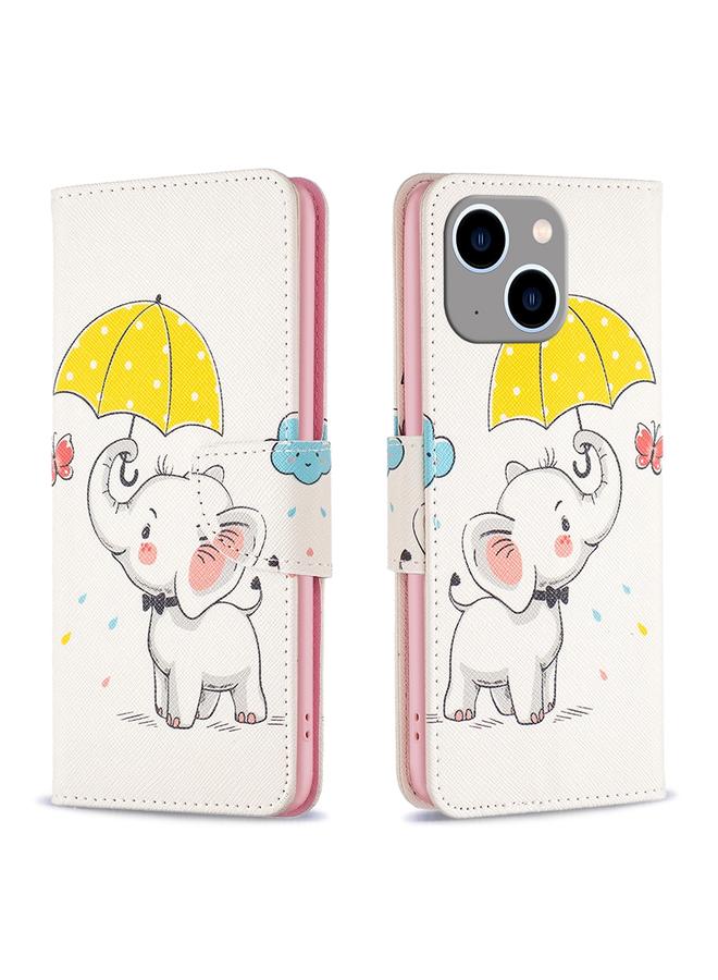 إيروريكس جراب هاتف iPhone 15 Plus بنمط رسم ملون من الجلد القابل للطي - Image 1