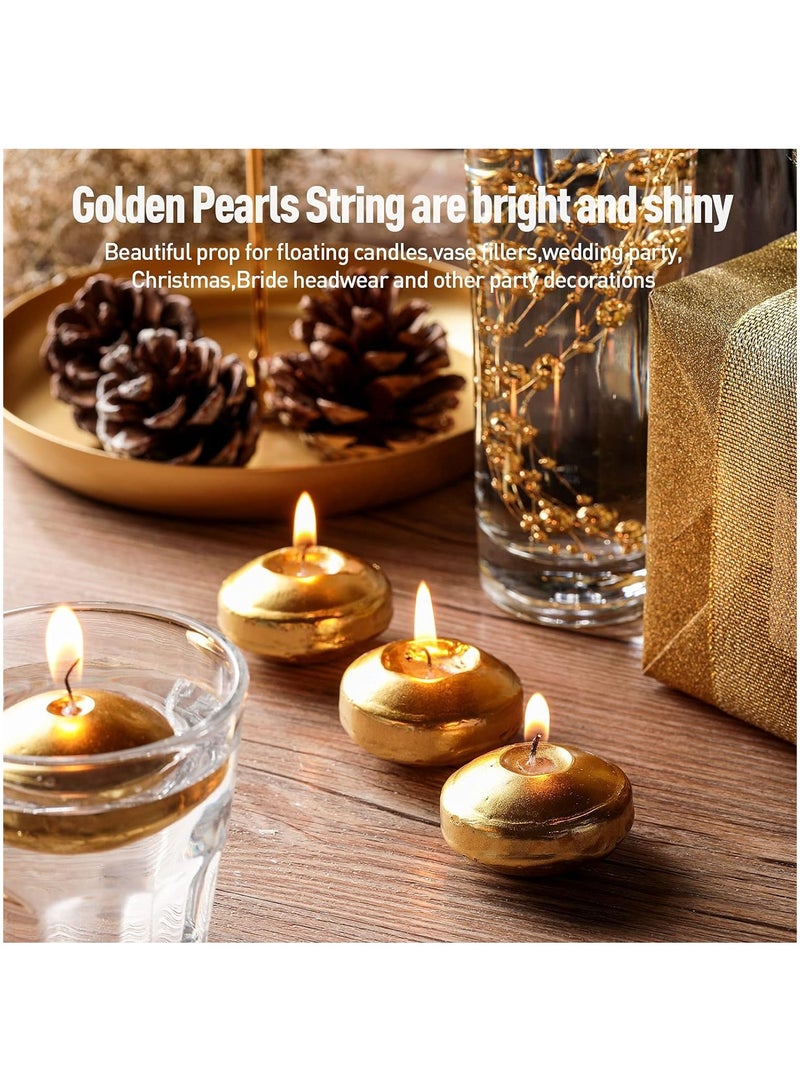 Home zone 12 Pieces 1.65 Inch Small Unscented Floating Candles Round Tea Lights Candles Metallic Smooth Wax Floating Disc Candles for Dinner Home Decor (Gold) - Image 4