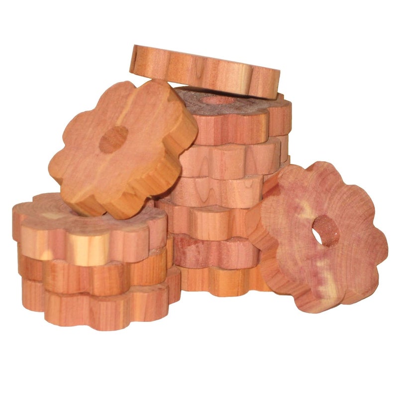 Household Essentials Household Essentials 143761 CedarFresh Red Cedar Wood Flower Rings for Hangers Set of 20  - Image 1