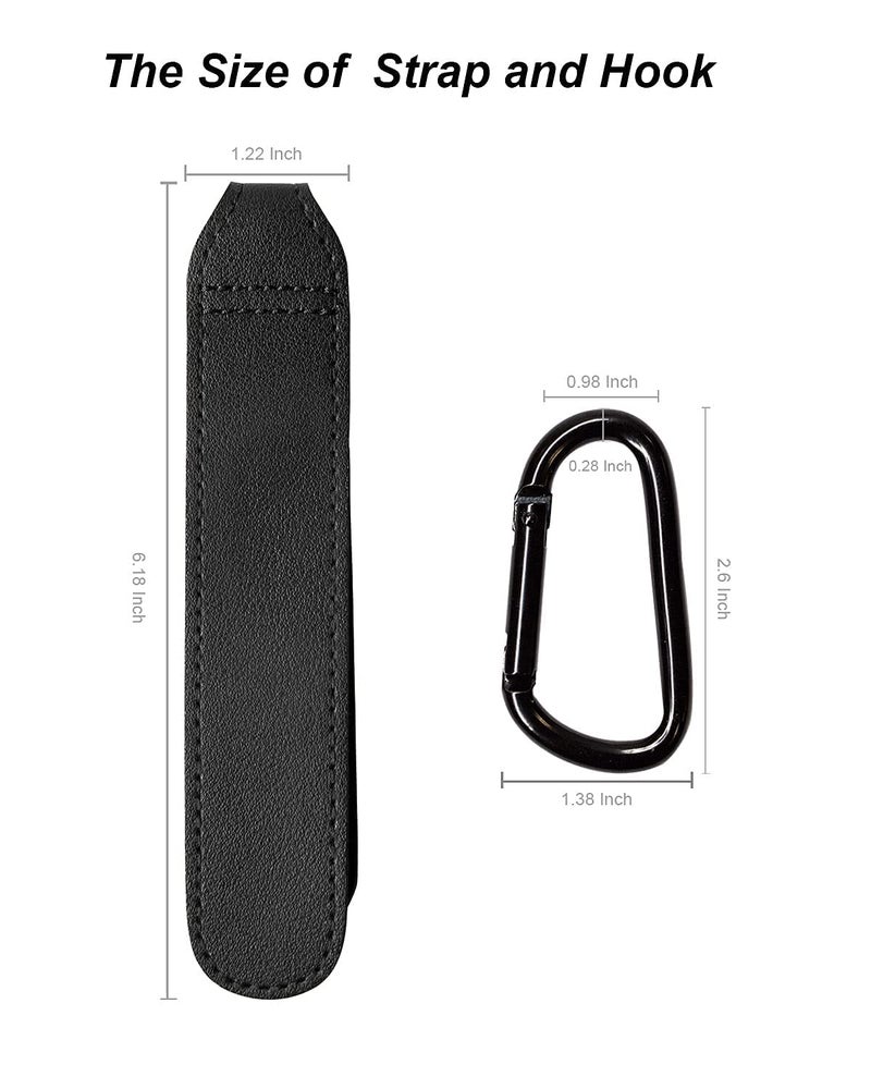 MoBearer Baby Stroller Hooks Bag Hooks for Hanging Diaper Bags Multipurpose Hooks for Grocery Shopping Bags Premium Vegan Leather Pram Straps 2 Pcs (Black-3) - Image 3