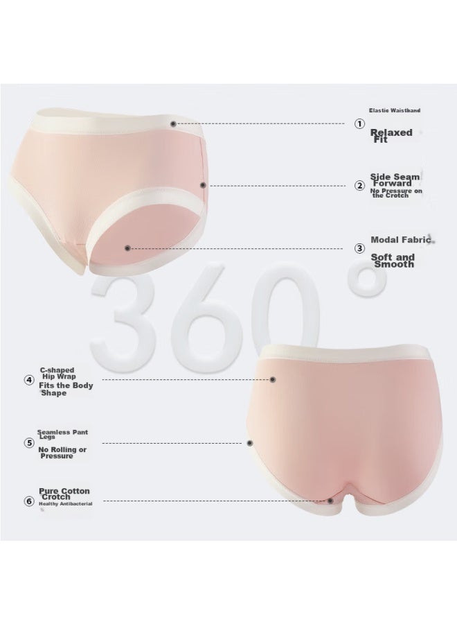 Madallo Modal 5 Women's Underwear, Ultra-soft Modal Seamless 100% Pure Cotton Crotch Mid-rise Panties, Comfortable Triangle Briefs - Image 5