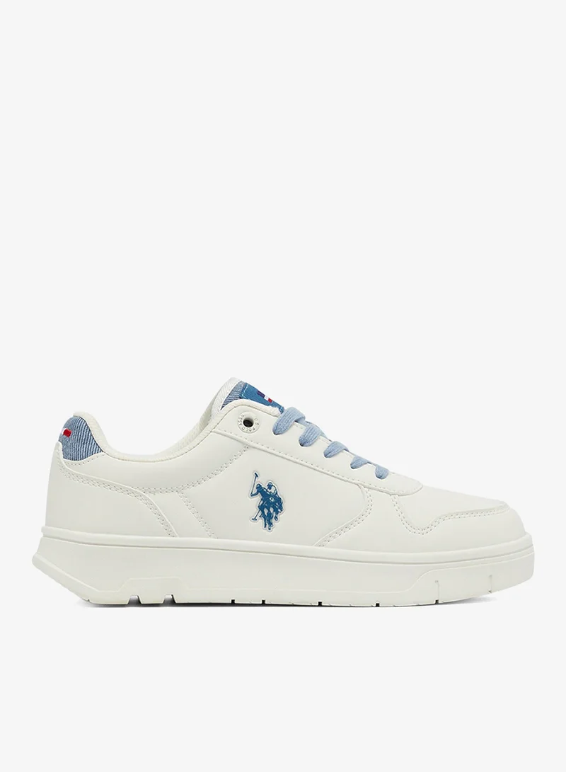 U.S. Polo Assn. Women's White Low-Top Sneakers - High-Quality Sole for Everyday Look
