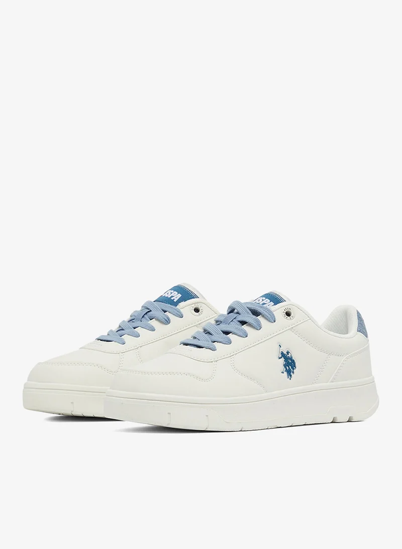 U.S. Polo Assn. Women's White Low-Top Sneakers - High-Quality Sole for Everyday Look