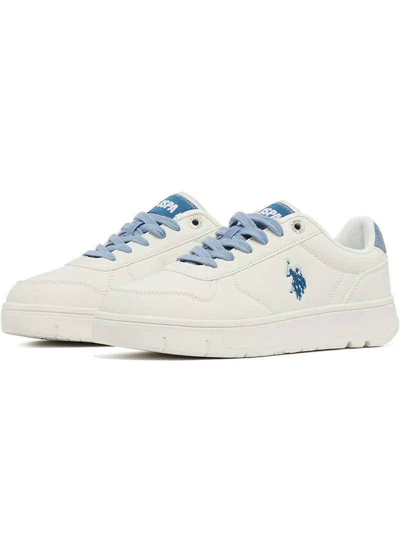 U.S. Polo Assn. Women's White Low-Top Sneakers - High-Quality Sole for Everyday Look