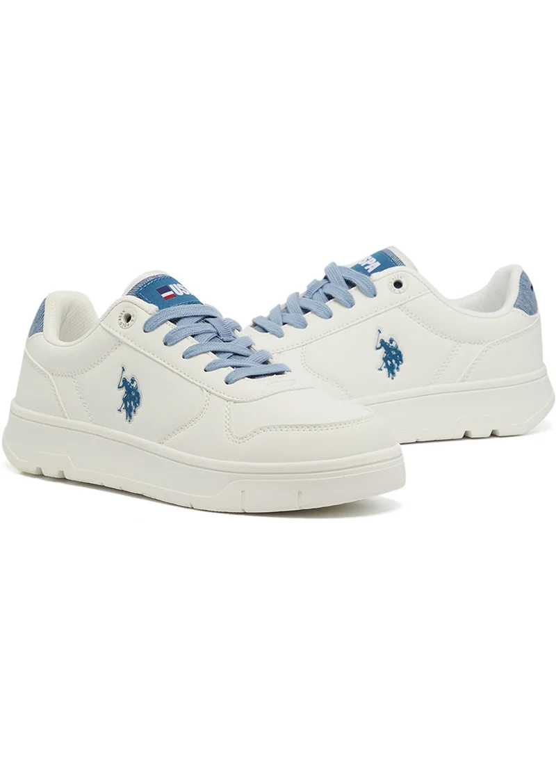 U.S. Polo Assn. Women's White Low-Top Sneakers - High-Quality Sole for Everyday Look