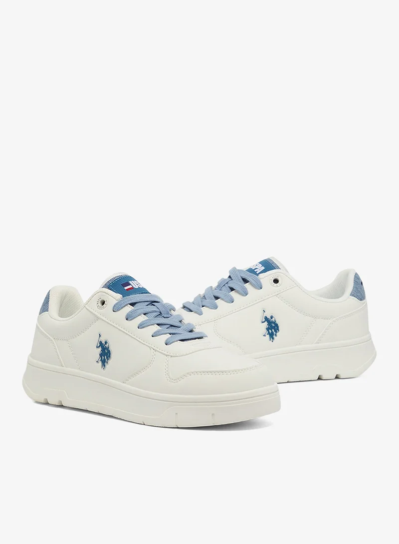 U.S. Polo Assn. White Women's White Low-Top Sneakers - High-Quality Sole Shoes for Everyday Look for Women | Best Price UAE