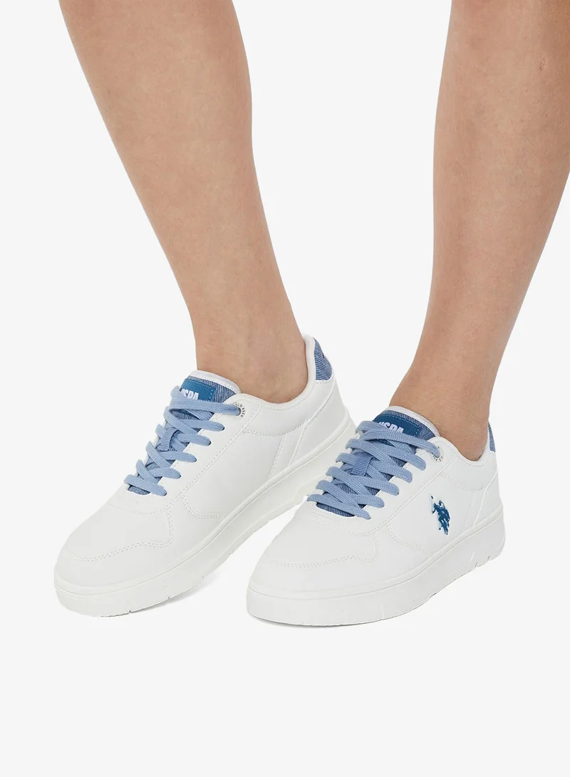 U.S. Polo Assn. White Women's White Low-Top Sneakers - High-Quality Sole Shoes for Everyday Look for Women | Best Price UAE
