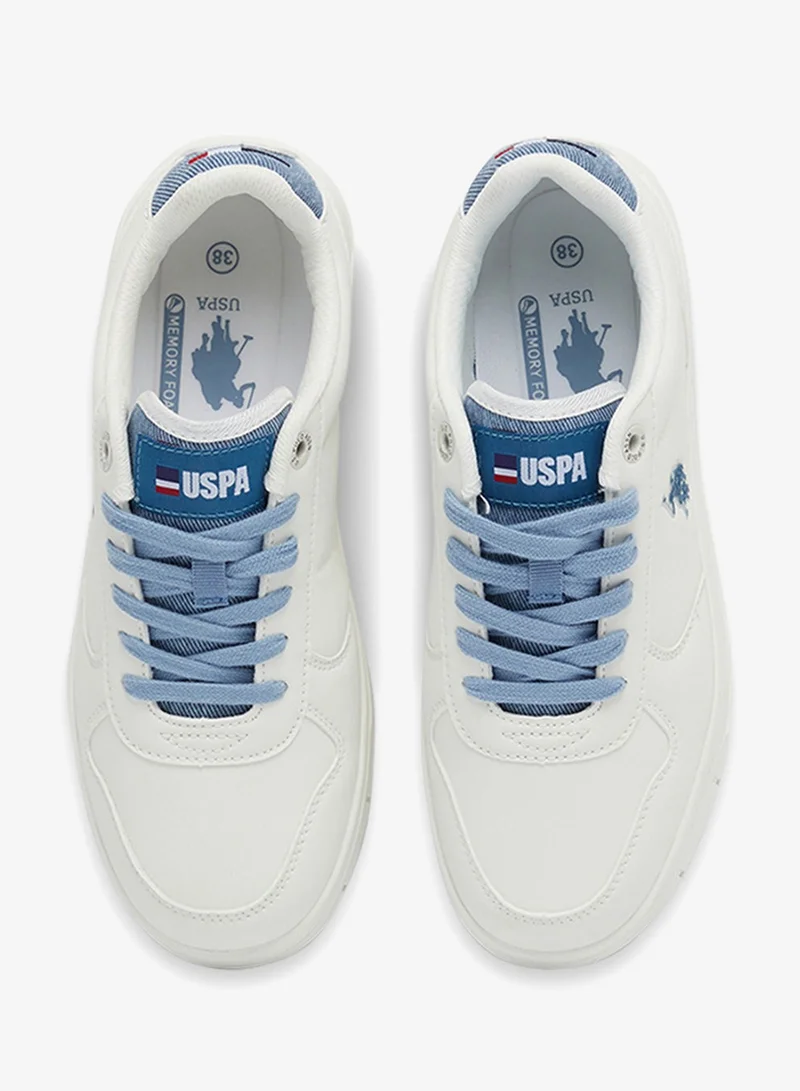 U.S. Polo Assn. White Women's White Low-Top Sneakers - High-Quality Sole Shoes for Everyday Look for Women | Best Price UAE