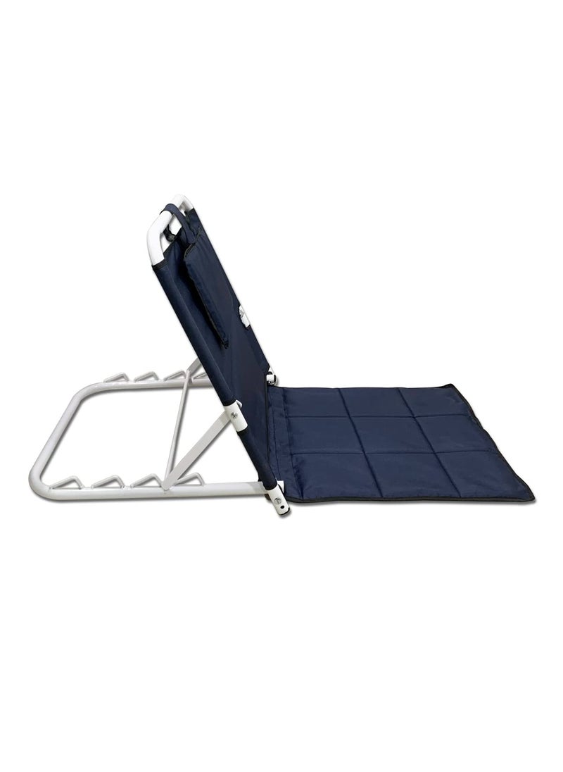 Kawachi Kawachi Portable Foldable Multifunction Floor Bed Relax Chair with 4 Recliner Angles for Yoga Meditation Blue Metal  - Image 4
