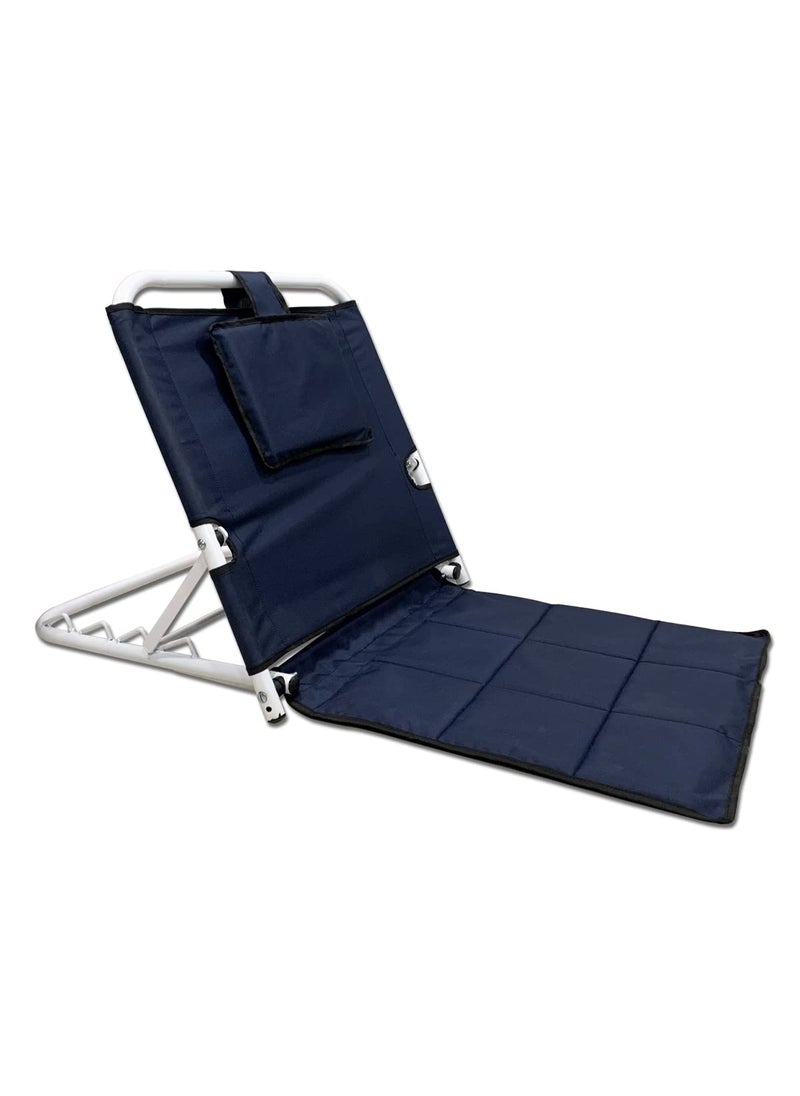 Kawachi Kawachi Portable Foldable Multifunction Floor Bed Relax Chair with 4 Recliner Angles for Yoga Meditation Blue Metal  - Image 3