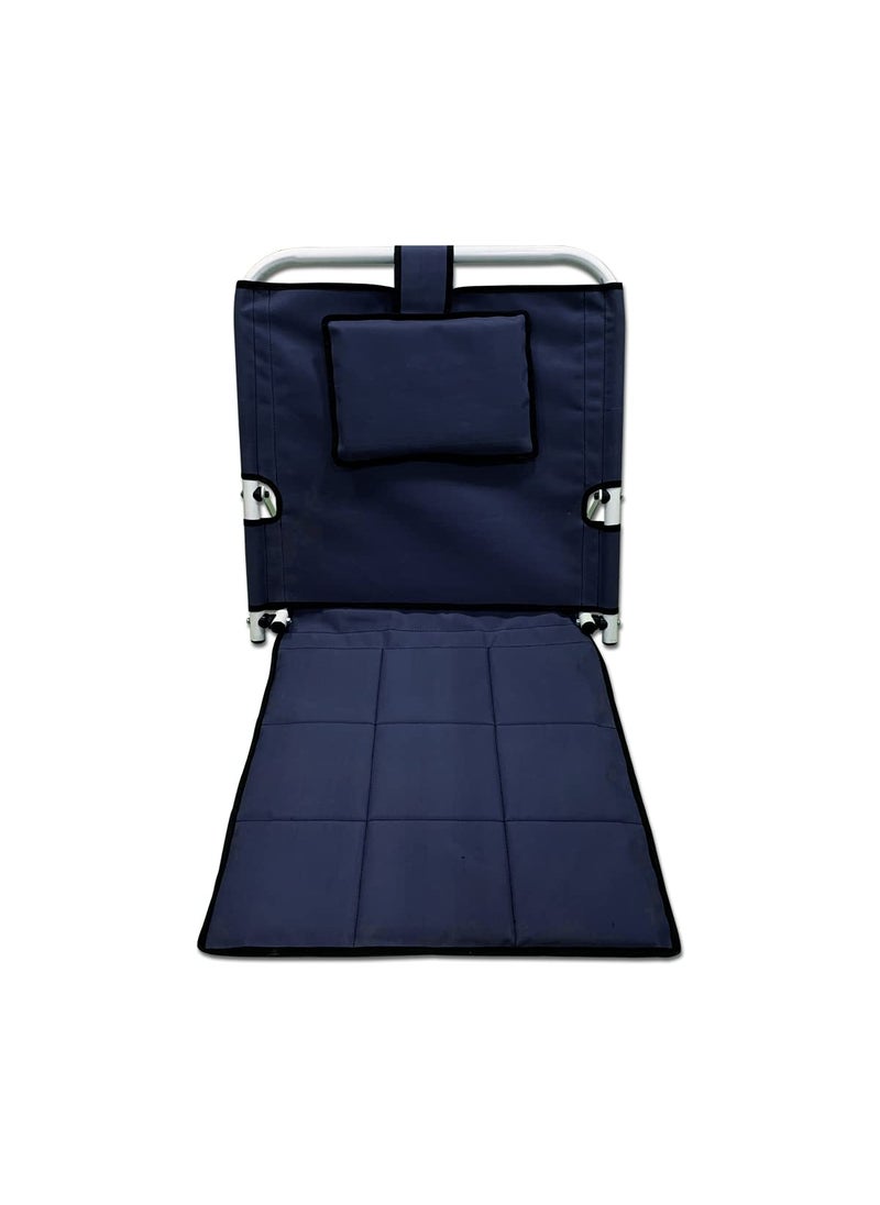 Kawachi Kawachi Portable Foldable Multifunction Floor Bed Relax Chair with 4 Recliner Angles for Yoga Meditation Blue Metal  - Image 5